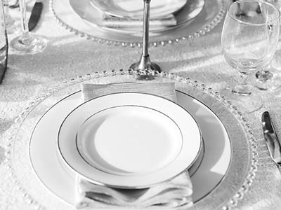 wedding dinnerware rental